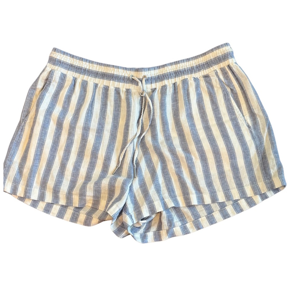 GAP Blue White Striped Shorts Size XL Elastic Waist Drawstring